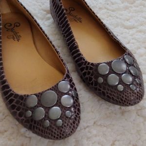 Seychelles Embossed Leather Ballet Flats
